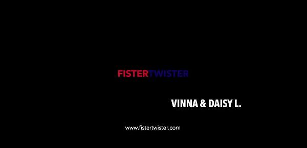  Fistertwister - Double Blond Pussy Stretching